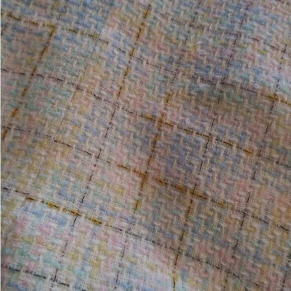 Vintage Lucia Petites Pastel Tweed Plaid Button Front Blazer Soft Girl Sz Medium - Picture 6 of 6